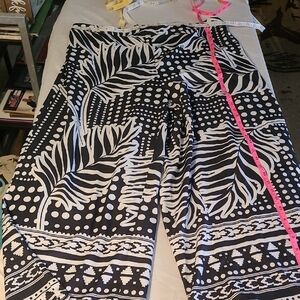 SHEIN Black and White Patterned Trousers